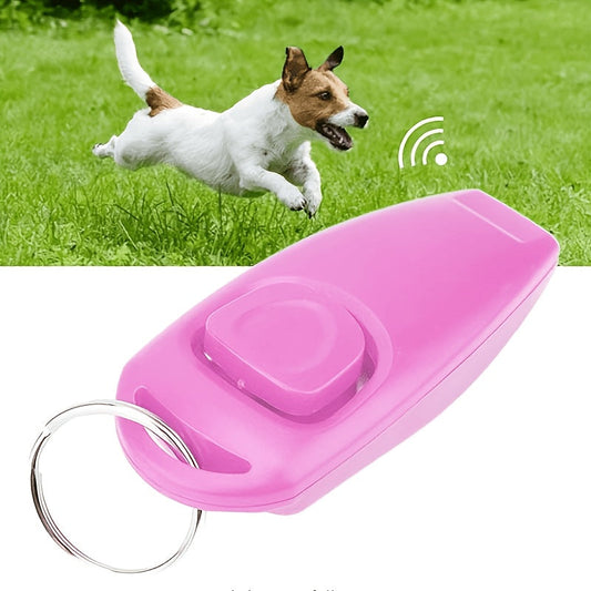 Lot de 2 clickers de dressage pour chien - Clicker professionnel pour le dressage des chiens, chiots et chats, outil de renforcement positif pour l'obéissance avec dragonne, rose et rouge