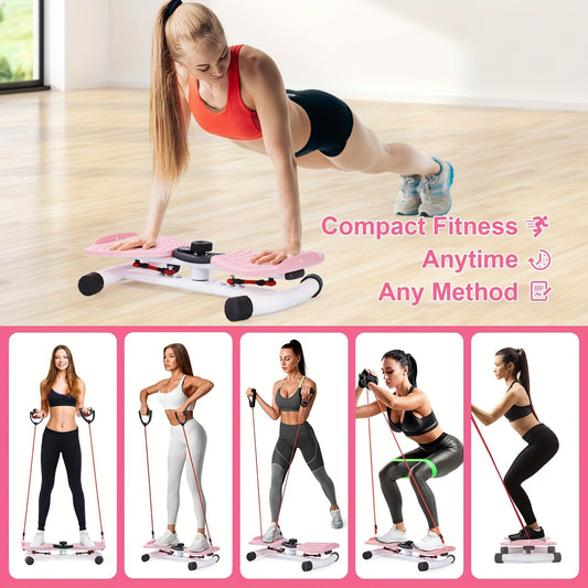 Plateau rotatif pour abdominaux – Disque de torsion 360° silencieux pour salle de sport à domicile, capacité de 136 kg, écran numérique pour suivre le temps, les répétitions et les calories, bande de résistance en forme de 8 incluse