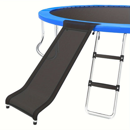 Kit échelle et toboggan pour trampoline, escalier de sécurité large à 2 marches, toboggan résistant aux déchirures, accessoires de trampoline universels en acier galvanisé PE pour enfants et adultes de 14 ans et plus, pour jeux en extérieur et jardin