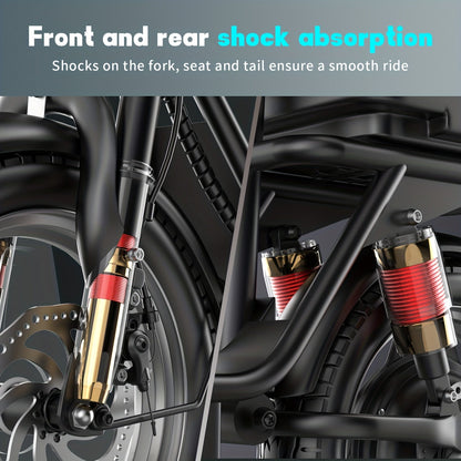 500W Electric Scooter with 14" All-Terrain Tires 265 Lbs Capacity 20 MPH – 25-30 Mile Range, Foldable Rear Suspension, 18650 Battery, US Plug, Urban & Commuter E-Scooter for Heavy Adults GT11