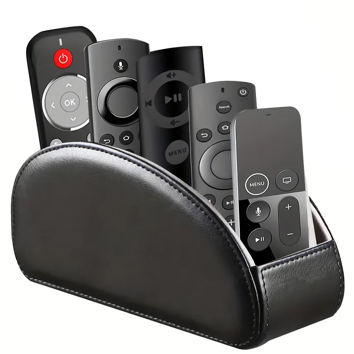 Organisateur de bureau avec 5 compartiments pour télécommandes – Boîte de rangement de chevet pour télécommandes TV, stylos, lunettes, fournitures de bureau et accessoires domestiques