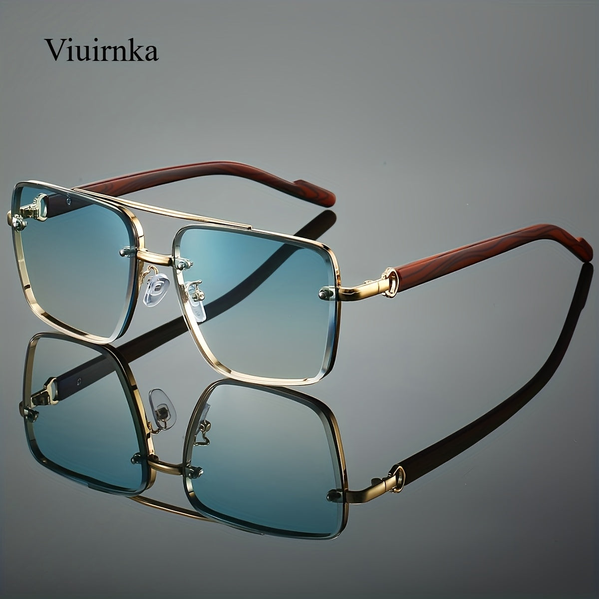 Lunettes de soleil rétro carrées effet bois pour hommes et femmes – Verres dégradés AC anti-UV400, monture légère en polycarbonate, 7 coloris au choix, lunettes de style urbain vintage pour la conduite, les voyages et le quotidien