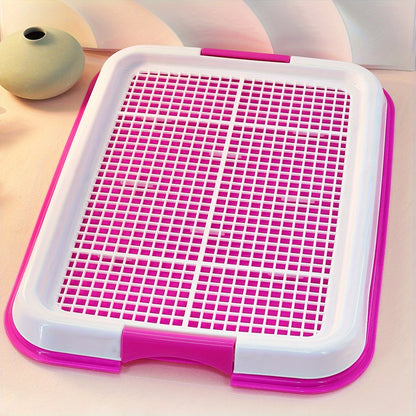 Toilettes d'intérieur pour petits chiens avec grille anti-piétinement creuse – Bac à litière hygiénique à drainage facile pour chiens de petites races, chiots et chiens de type Teddy, solution d'apprentissage de la propreté pour animaux de compagnie.
