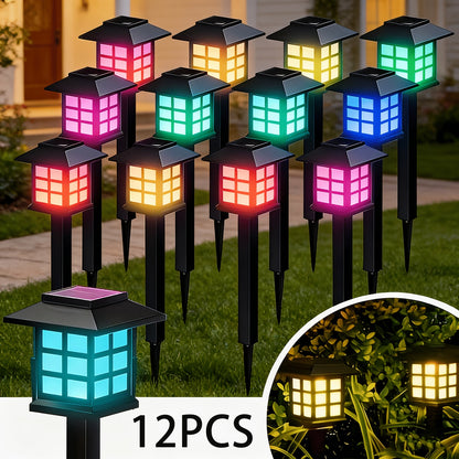 Lampes solaires d'extérieur à LED pour allée de jardin, éclairage paysager étanche IP44 pour trottoir, allée, pelouse, cour – Blanc chaud, lot de 6, 12 ou 24 – Décoration de Noël et de fêtes