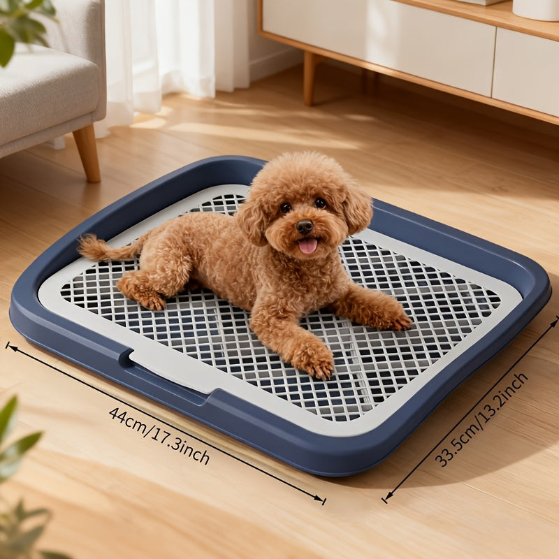 Bac à litière étanche pour chien, toilettes d'intérieur pour chiot avec grille amovible, support de tapis de propreté lavable pour l'apprentissage des chiots en appartement, station sanitaire pour petits et moyens chiens