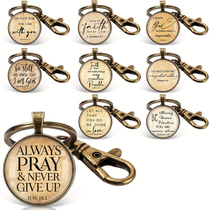 Lot de 18 porte-clés chrétiens en gros – Versets bibliques, citations inspirantes et porte-clés religieux, cadeaux basés sur la foi pour l'école du dimanche, pasteurs, événements religieux et baptêmes