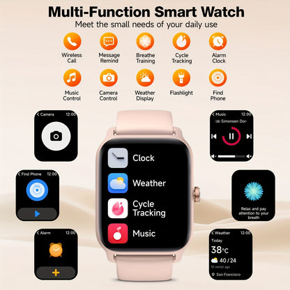 FAWEIO Smart Watch with Alexa & Wireless Calling – 1.8" HD Touchscreen, Fitness Tracker, 100+ Sports Modes, Compatible with iPhone & Android, for Women & Men