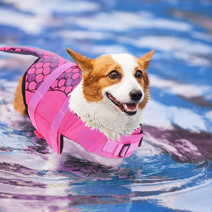 Gilet de sauvetage pour chien style requin ou sirène – Vêtements de natation pour animaux, maillot de bain d'été pour chiens de petite, moyenne et grande taille, gilet de flottaison de sécurité XS S M L XL, costume amusant pour la plage et la piscine