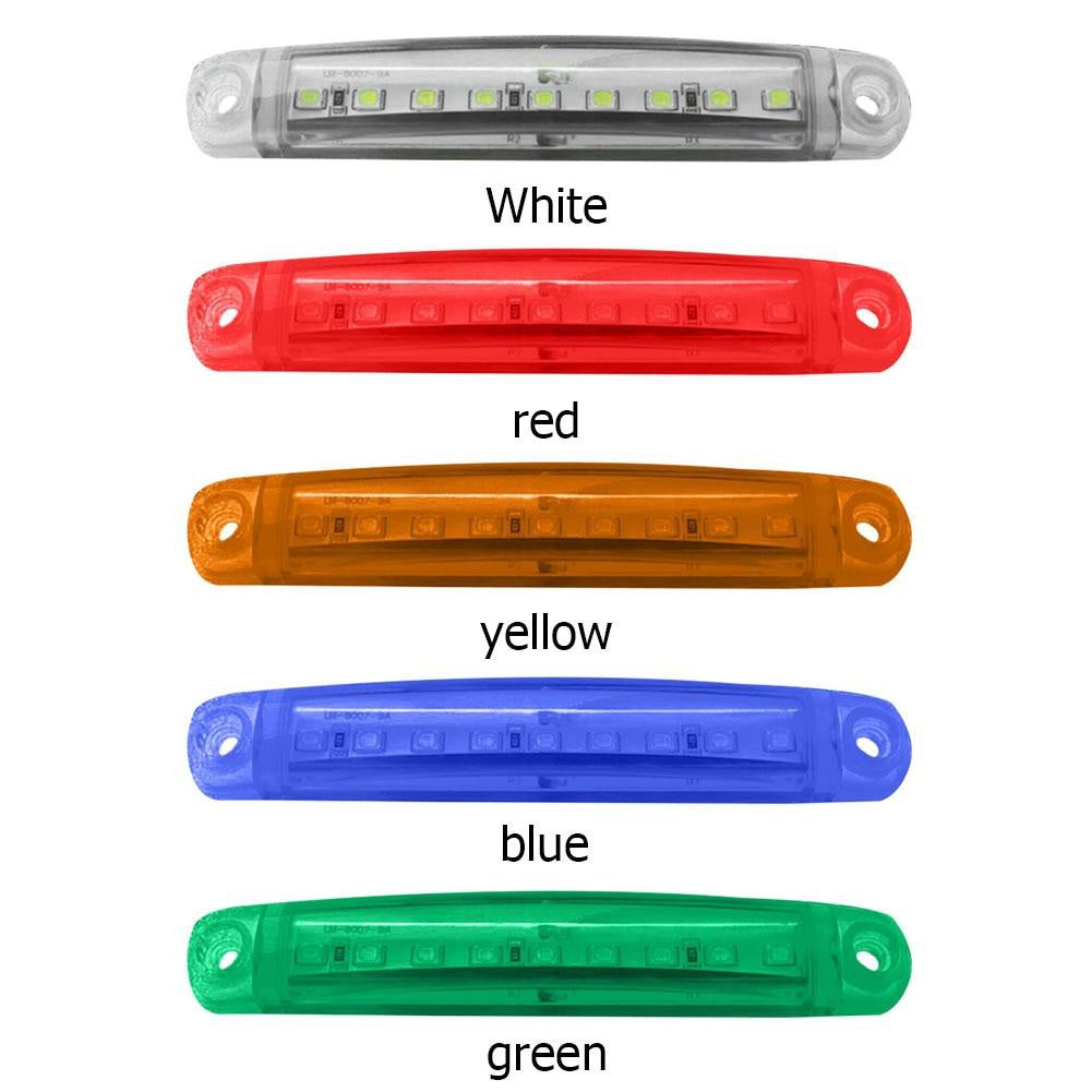 Lot de 20 feux de gabarit latéraux universels à 9 LED 12V pour camion, voiture, remorque, SUV – Blanc, rouge, ambre, bleu, vert – Kit de feux de gabarit latéraux LED lumineux