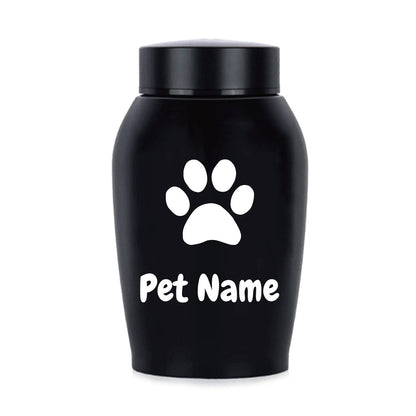 Urne funéraire personnalisée pour animaux – Urne de crémation en acier inoxydable pour chiens et chats avec couvercle à vis, souvenir commémoratif personnalisé pour animaux bien-aimés