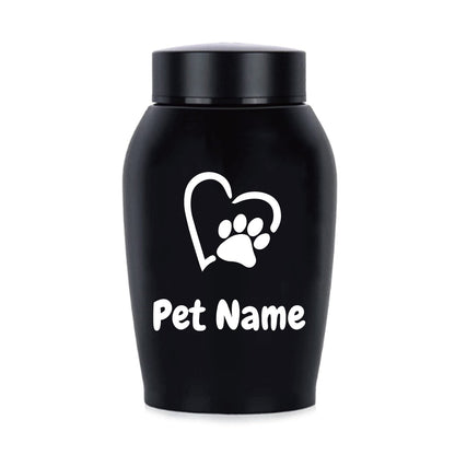 Urne funéraire personnalisée pour animaux – Urne de crémation en acier inoxydable pour chiens et chats avec couvercle à vis, souvenir commémoratif personnalisé pour animaux bien-aimés
