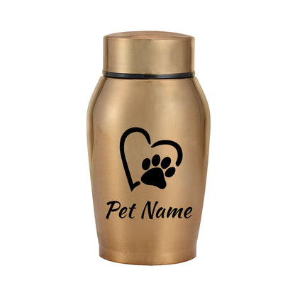 Urne funéraire personnalisée pour animaux – Urne de crémation en acier inoxydable pour chiens et chats avec couvercle à vis, souvenir commémoratif personnalisé pour animaux bien-aimés