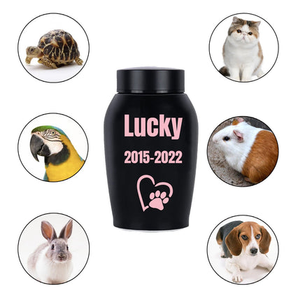 Urne funéraire personnalisée pour animaux – Urne de crémation en acier inoxydable pour chiens et chats avec couvercle à vis, souvenir commémoratif personnalisé pour animaux bien-aimés