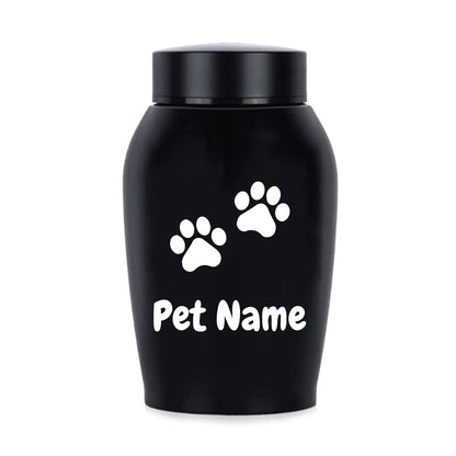 Urne funéraire personnalisée pour animaux – Urne de crémation en acier inoxydable pour chiens et chats avec couvercle à vis, souvenir commémoratif personnalisé pour animaux bien-aimés