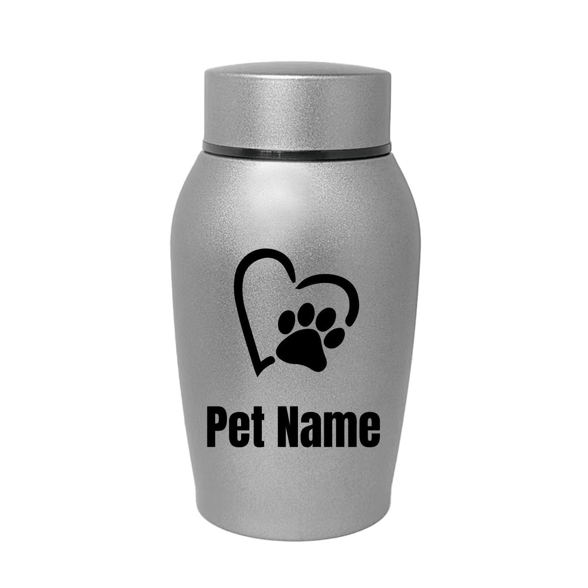 Urne funéraire personnalisée pour animaux – Urne de crémation en acier inoxydable pour chiens et chats avec couvercle à vis, souvenir commémoratif personnalisé pour animaux bien-aimés