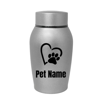 Urne funéraire personnalisée pour animaux – Urne de crémation en acier inoxydable pour chiens et chats avec couvercle à vis, souvenir commémoratif personnalisé pour animaux bien-aimés