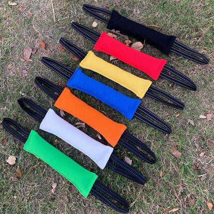 Corde de jeu pour chien avec 2 poignées souples – Oreiller de morsure durable pour petits et moyens chiens, jouet interactif robuste pour le dressage, l'agilité, le travail K9 et les moments de complicité