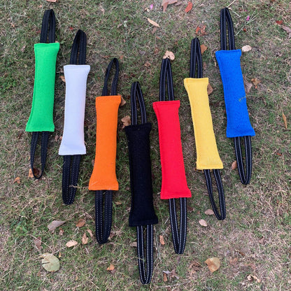 Corde de jeu pour chien avec 2 poignées souples – Oreiller de morsure durable pour petits et moyens chiens, jouet interactif robuste pour le dressage, l'agilité, le travail K9 et les moments de complicité