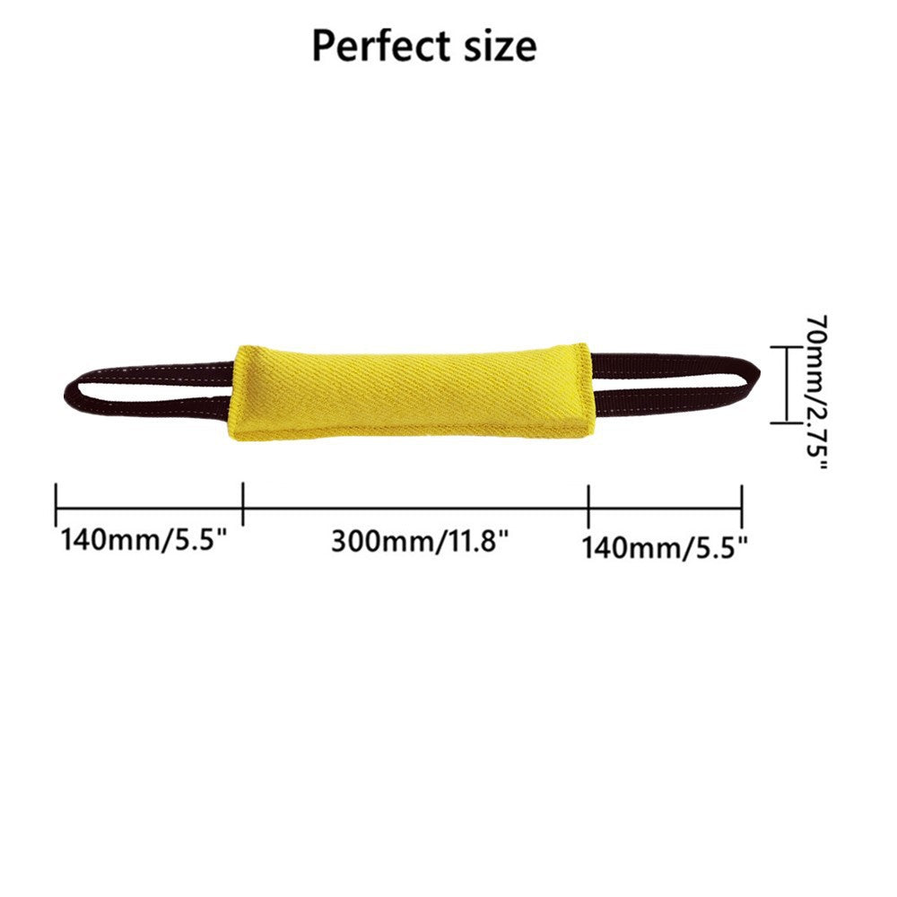 Corde de jeu pour chien avec 2 poignées souples – Oreiller de morsure durable pour petits et moyens chiens, jouet interactif robuste pour le dressage, l'agilité, le travail K9 et les moments de complicité