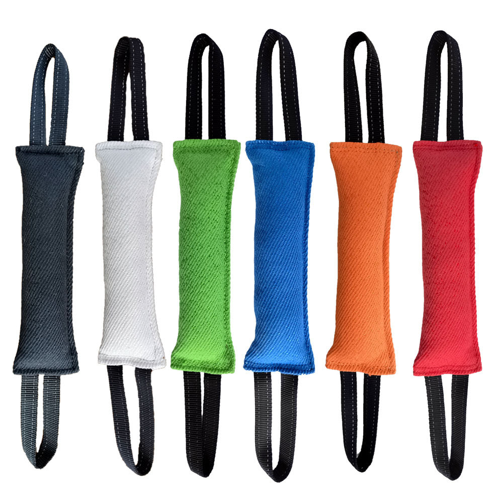 Corde de jeu pour chien avec 2 poignées souples – Oreiller de morsure durable pour petits et moyens chiens, jouet interactif robuste pour le dressage, l'agilité, le travail K9 et les moments de complicité