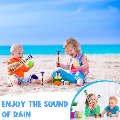 Jouet musical bâton de pluie coloré pour bébés 40 cm, hochet translucide, perles vibrantes, son de pluie, instrument sensoriel éducatif, reconnaissance des couleurs, développement de la coordination, cadeau dès la naissance, ABS sûr