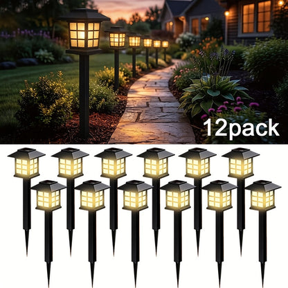 Lampes solaires d'extérieur étanches à LED pour allées et jardins – Blanc chaud, marche/arrêt automatique, lot de 6 ou 24 pour sentiers, allées, cours et pelouses, décoration de Noël et d'Halloween