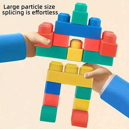 Jeu de construction à grosses briques pour tout-petits et enfants – Kit de blocs STEM pour l'entraînement cérébral, la motricité fine et la préhension, lot de 25 / 50 / 90 pièces, cadeau d'anniversaire et de vacances, couleur aléatoire