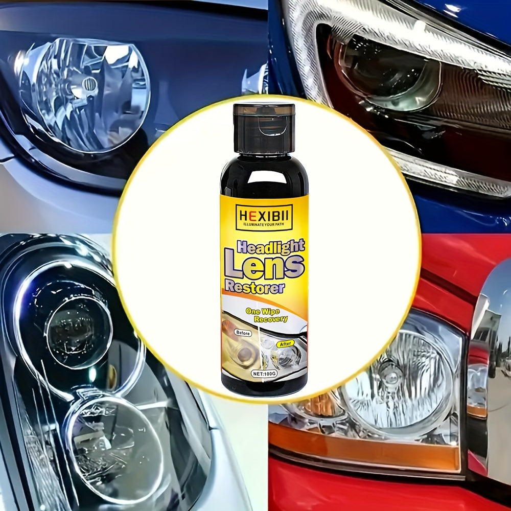 Liquide de restauration de phares de voiture 100 ml – Agent de revêtement par placage cristallin pour l'oxydation, le jaunissement, les rayures et le ternissement – Solution de remise à neuf et d'amélioration des phares – Velora