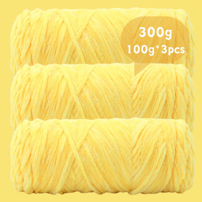 Fil chenille velours, lot de 3 pelotes de 300 g (3 x 100 g), laine douce et épaisse pour tricot et crochet, 47 couleurs, idéal pour débutants, artisanat de luxe pour pulls, écharpes, bonnets, poupées, sacs, amigurumi et projets DIY