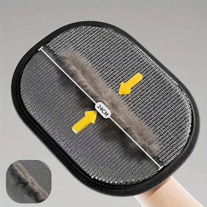 Gant de toilettage pour poils d'animaux - Gant de démêlage statique amélioré pour chiens et chats, 25 x 18 cm, brosse efficace pour enlever les poils et les pellicules des meubles, vêtements et canapés, outil de toilettage réutilisable