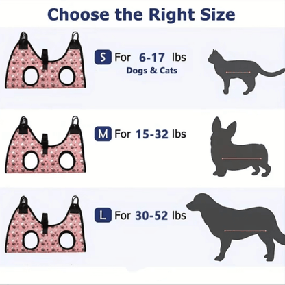 Pet Grooming Hammock Nail Trimming Sling - Comfort Grip Polyester Dog & Cat Restraint Hammock for Stress-Free Nail Clipping, Bath & Grooming, Sizes S/M/L for Small to Medium Breeds
