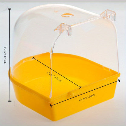 Baignoire transparente suspendue pour cage à oiseaux - Douche pour perruches, calopsittes et petits oiseaux, bol de bain amovible pour animaux, accessoire de cage et équipement de soin pour oiseaux