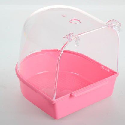 Baignoire transparente suspendue pour cage à oiseaux - Douche pour perruches, calopsittes et petits oiseaux, bol de bain amovible pour animaux, accessoire de cage et équipement de soin pour oiseaux