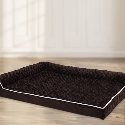 Canapé-lit pour grand chien en forme de L – Canapé pour animaux en tissu tricolore avec housse amovible et base antidérapante, lit orthopédique pour un sommeil profond, pour chiens de grande et moyenne taille