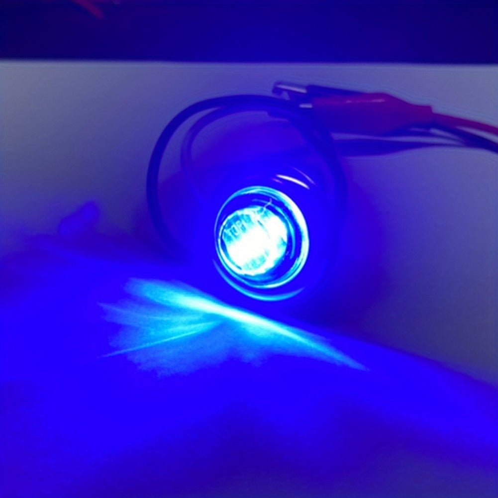 Lot de 20 feux de courtoisie LED pour bateau, 12 V CC, 3 LED, feux de gabarit latéraux pour tableau arrière, poupe et pont de yacht, feux de navigation ronds submersibles en rouge, vert, bleu, blanc et jaune, base en acier inoxydable