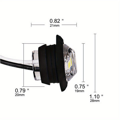 Lot de 20 feux de courtoisie LED pour bateau, 12 V CC, 3 LED, feux de gabarit latéraux pour tableau arrière, poupe et pont de yacht, feux de navigation ronds submersibles en rouge, vert, bleu, blanc et jaune, base en acier inoxydable