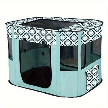 Parc pliable pour chiens, chats, chiots, chatons et lapins, enclos portable pour exercice, idéal pour l'intérieur, l'extérieur, le camping et les voyages, avec sac de rangement, violet, vert, tailles M, L, XL, XXL