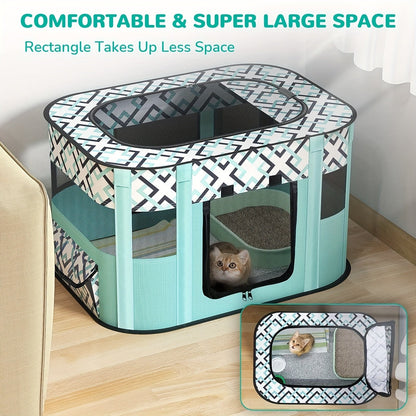 Parc pliable pour chiens, chats, chiots, chatons et lapins, enclos portable pour exercice, idéal pour l'intérieur, l'extérieur, le camping et les voyages, avec sac de rangement, violet, vert, tailles M, L, XL, XXL