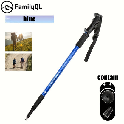 Bâton de randonnée pliable en alliage d'aluminium réglable avec verrouillage rapide pour hommes et femmes – Bâton de marche léger et rétractable pour la randonnée, le trekking et la marche sur sentier, accessoires d'extérieur