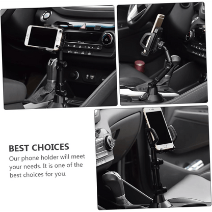 Support téléphone pour porte-gobelet de voiture, support universel réglable pour téléphone portable, socle avec rotation à 360°, compatible avec iPhone, Samsung et tous les smartphones