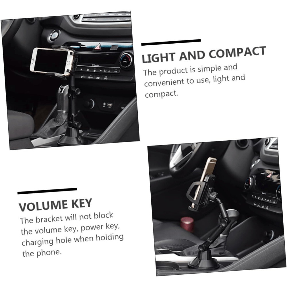 Support téléphone pour porte-gobelet de voiture, support universel réglable pour téléphone portable, socle avec rotation à 360°, compatible avec iPhone, Samsung et tous les smartphones