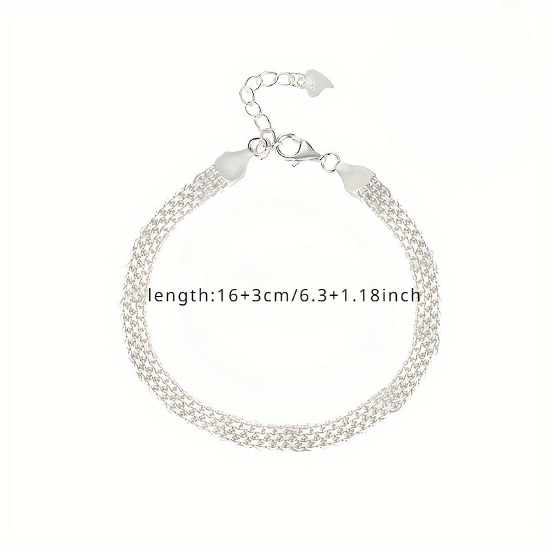 Bracelet étincelant en argent sterling S925, jonc élégant et luxueux hypoallergénique pour femmes et hommes, idéal pour banquets et occasions formelles, bijou raffiné et léger de 3,65 g, cadeau idéal
