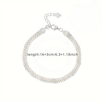 Bracelet étincelant en argent sterling S925, jonc élégant et luxueux hypoallergénique pour femmes et hommes, idéal pour banquets et occasions formelles, bijou raffiné et léger de 3,65 g, cadeau idéal