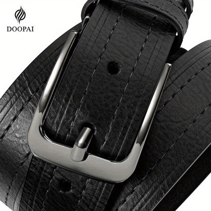 Lot de 2 ceintures pour homme en cuir de vachette véritable avec coffret cadeau – Ceinture classique vintage à boucle ardillon réglable pour jean, tailles 30"-52"