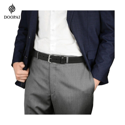 Lot de 2 ceintures pour homme en cuir de vachette véritable avec coffret cadeau – Ceinture classique vintage à boucle ardillon réglable pour jean, tailles 30"-52"