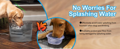 Fontaine à eau pour grands chiens 5L & 8L avec triple système de filtration, abreuvoir automatique pour animaux avec protection anti-éclaboussures et kit de nettoyage pour grands chiens et foyers multi-animaux – Pompe silencieuse, sans pile nécessaire