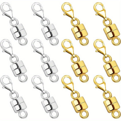 Magnetic Necklace Clasps and Closures with Lobster Clasp Converters – Gold and Silver Jewelry Findings for Bracelets Necklaces and Chains – Available in 2 6 7 8 9 16 and 18 Piece Sets