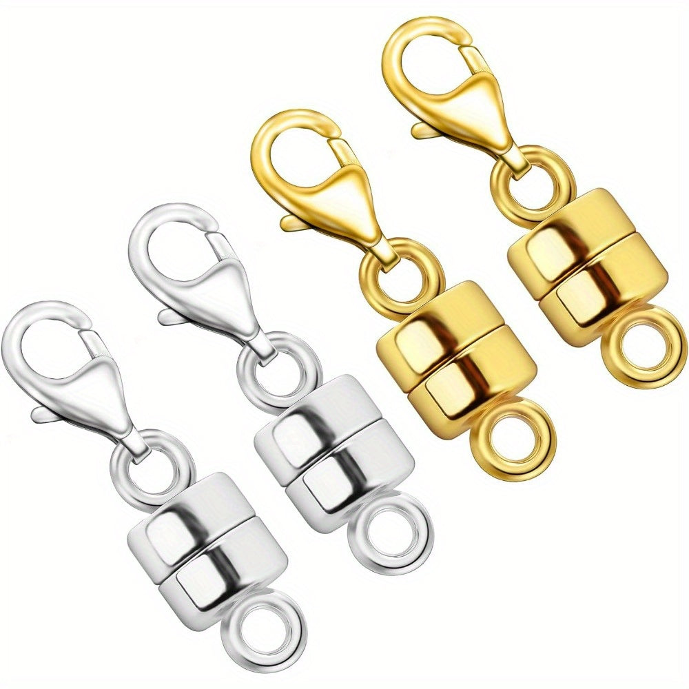 Lot de 18 fermoirs magnétiques pour colliers, or et argent – Convertisseur de fermoir magnétique pour bijoux avec fermoirs mousquetons pour bracelets, colliers et chaînes – Attache de bijoux facile, adaptée aux personnes arthritiques
