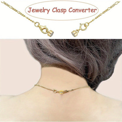 Lot de 18 fermoirs magnétiques pour colliers, or et argent – Convertisseur de fermoir magnétique pour bijoux avec fermoirs mousquetons pour bracelets, colliers et chaînes – Attache de bijoux facile, adaptée aux personnes arthritiques
