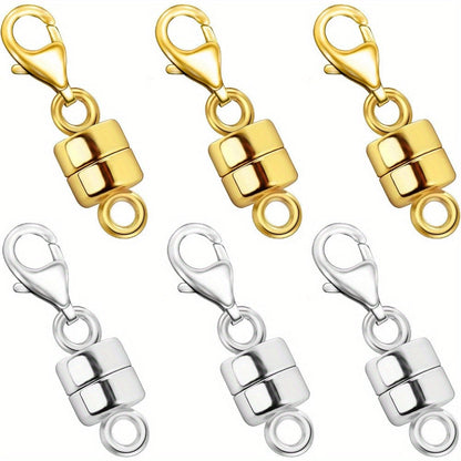 Magnetic Necklace Clasps and Closures with Lobster Clasp Converters – Gold and Silver Jewelry Findings for Bracelets Necklaces and Chains – Available in 2 6 7 8 9 16 and 18 Piece Sets